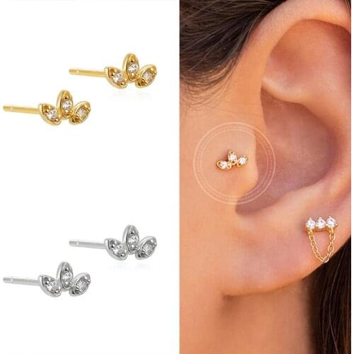 925 Sterling Silver Ear Needle Minimalist Crystal Zircon Stud Earrings Women Fashion Popular High-quality Jewelry Birthday Gifts