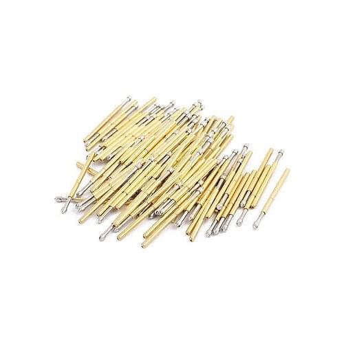 100pcs P160-LM2 1.36mm Dia 24.5mm Length Metal Spring Pressure Test Probe Needle