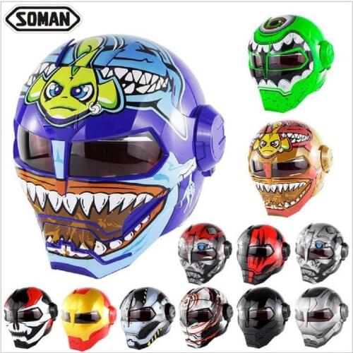 2019 Fashion Knight protection Personality ABS Full Face Motorcycle Helmet retro style Open Face Multifunction Motorbike Helmets