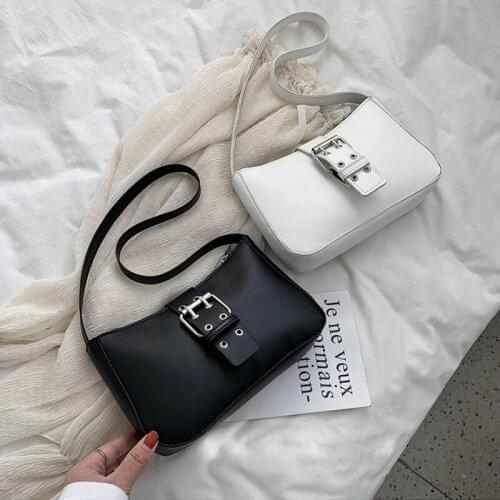 2021 Solid Color PU Vintage Shoulder Messenger Bag Luxury Brand Designer Ladies Handbags French Leather Woman Totes Bag Wallet