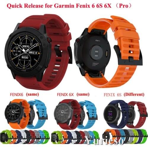 26 22 20mm Watchband for Garmin Fenix 5X 5 5S 6 6s 6x 3 HR Forerunner 935 Watch Quick Release Silicone Easy fit Wrist Band Strap