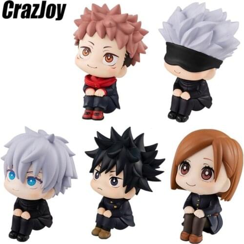 Anime Jujutsu Kaisen Figurine Cute Gojo Satoru Itadori Yuji Fushiguro Megumi Kugisaki Nobara Look Up PVC Anime Action Figure