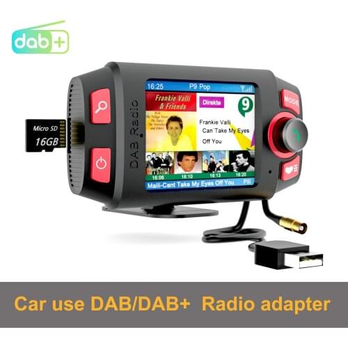 LAMJAD DAB DAB+ Car Radio Tuner Digital Audio Broadcasting Receiver with AUX Adapter FM Transmitter Handsfree Bluetooth Car Kit