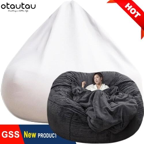 OTAUTAU Big XXL Sofa Cover Bean Bag Inner Wash Bag Giant Beanbag Storage Dustproof Ottoman Puff Seat Chair Pouf Lounge Furniture