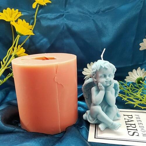 Large Size Little Angel Cupid Silicone Mold Candle Mold Fondant Cake Mold Candle Making Kit Plaster Mold Cake Decoration