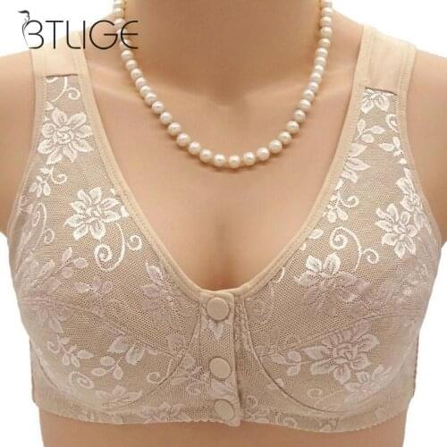 Wireless Cotton Bra For Women Lingerie Front Close T-back Bras Leisure Comfortble Underwear Plus Size 44 42 40 38 36 34 B C D