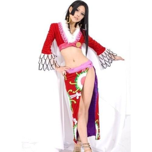 One Piece Adult Women Cosplay Costume One Piece Boa Hancock Cosplay Costume for Halloween Free Shipping
