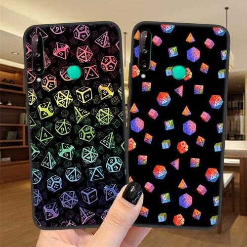 Rainbow Dice Set Pattern Phone Case For Huawei P30 P20 P10 P40 Lite E Pro Y9 P20Lite P30Lite Soft TPU Black Silicone Cover