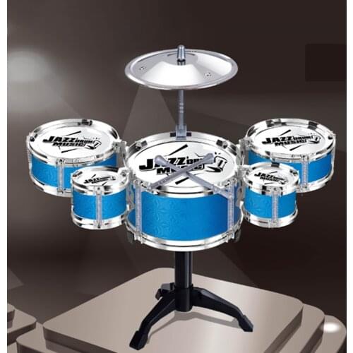 Kids Musical Toys Simulation Jazz Drum Music with 5 Drums Sets Beat Childrens Educational Instrument Gifts for Boys Girls