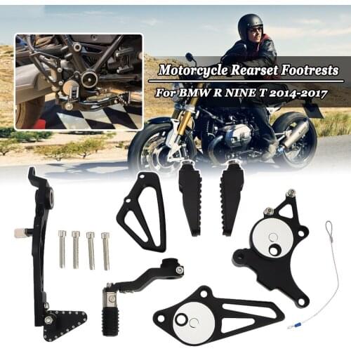 For BMW R NINE T R9T RNINET 2014-2021 CNC Adjustable Folding Rearset Footrest Sets Rear Foot Brake Lever Pedal Gear Shift Lever