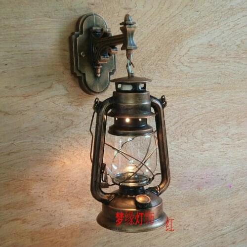 Lantern kerosene lamp, wrought iron chandelier dining-room sitting room bedroom study teahouse creative modern rural lamp