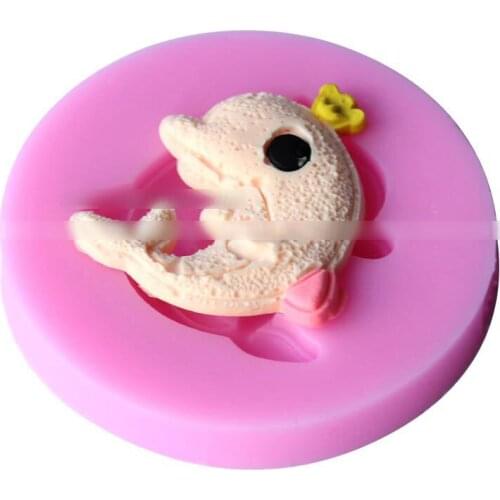 Food-grade Silicone Mold 3D Dolphin Fondant Cake Decorating Tools Silicone Soap Mold Silicone Cake Mold Free Shipping A662