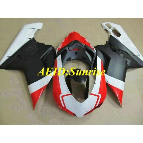 Injection mold Fairing kit for 848 1098 1198 08 09 1198 848 1098 2008 2009 Red white black Motorcycle Fairings set+gifts DB04