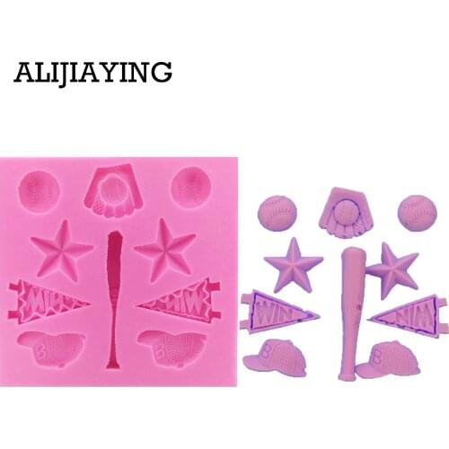 M1047 1Pcs Sugarcraft Good Sport Baseball Fondant Cake Molds Chocolate Mould Baking Sugarcraft Decoration Tool