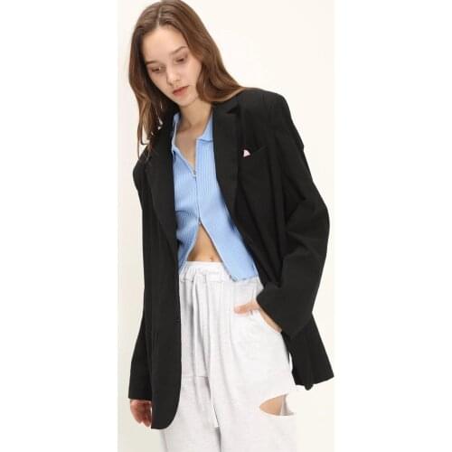 Blazer Women 2021 Autumn and Winter New Ladies Loose Bag Buckle Shoulder Pad Jacket All Match Casual Suit Femenino Coat