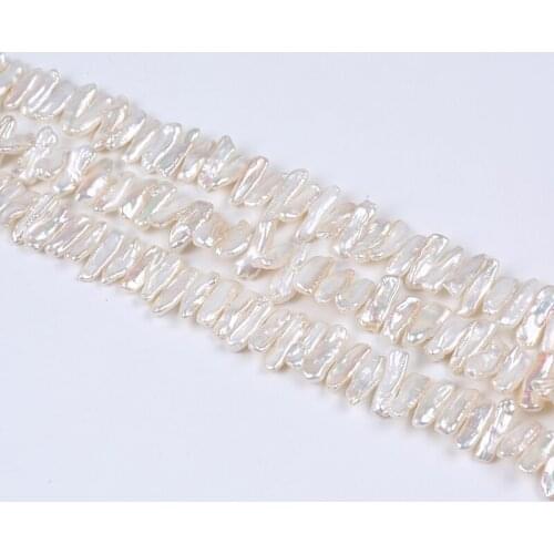 Fashion DIY Accessory 6*20mm Good Quality Biwa Pearl String For Women Necklaces