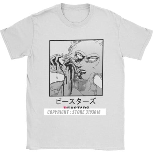 Beastars T-Shirt Men Wolf Manga Vintage 100% Cotton Fabric Fashion Funny Tshirt Mens Camisas Hombre