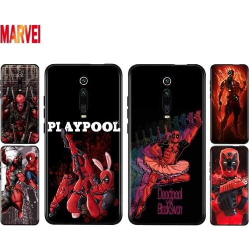 Soft TPU Fashion Marvel Deadpool Shockproof Cover For Xiaomi Redmi K40 K30i K30T K30S K30 K20 10X Ultra Pro Black Phone Case