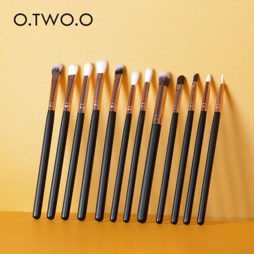 O.TWO.O 12pcs/set makeup brush set Eye Brushes 2 colors to choose classic black brushs maiden pink brushs