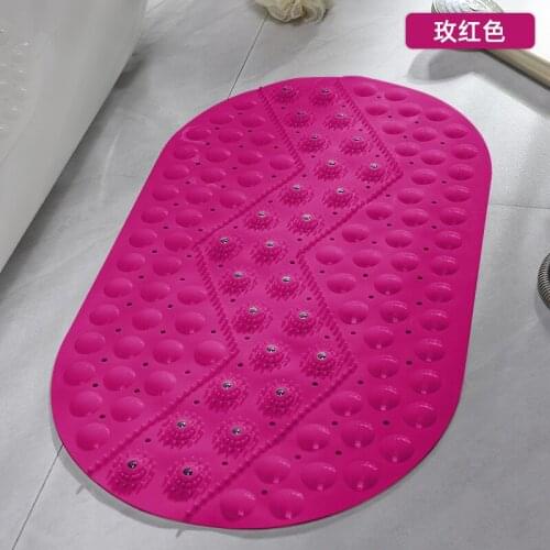 Non-slip Bath Mat Rectangle PVC Anti-skid Bathroom Mats Soft Massage Suction Cup Anti-Bacterial Shower Bath Mat Bathtub Carpet