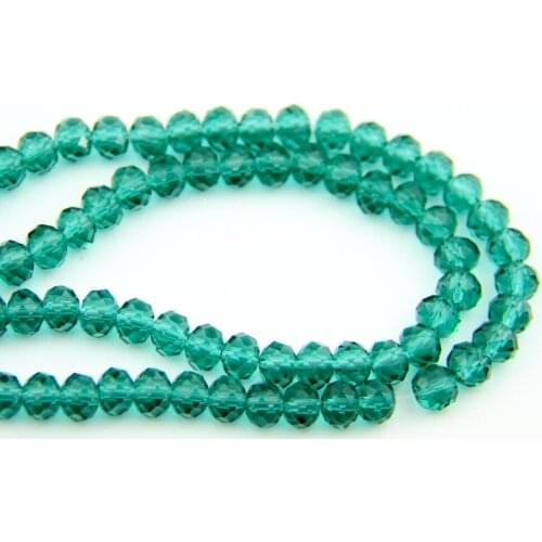 Peacock Green 2*3-8*10mm K9 Crystal Rondelles Ball Beads Glass Prism Part For Wedding Party Birthday Curtain Decoration Supplies