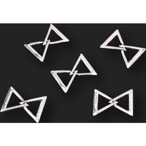15pcs Silver Plated Hollow Double Triangle Connector Geometry Earrings Bracelet Metal Accessories DIY Charm Jewelry Craft Making