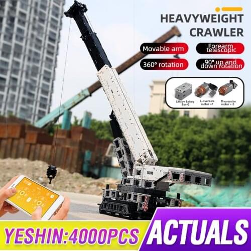 MOULD KING 17002 APP Remote Controlled LIEBHERRS LTM 11200 Excavator Crane Truck Set Fit MOC-20920 Building Blocks Kids Toys