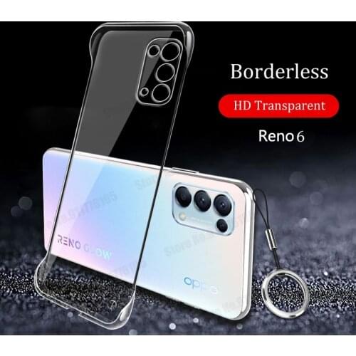 HD Transparent Frameless Phone Case For OPPO Reno 6 5 4 Pro Plus Find X3 X2 Pro Realme GT Ultra Thin Borderless Protective Cover