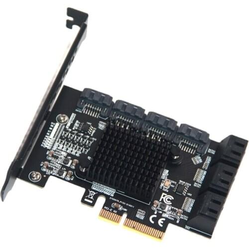 Chia Mining Riser 10 Port PCIE SATA Card PCI Express SATA Controller PCIE to SATA3 Expansion Card PCI E X4 SATA 3 6Gbps