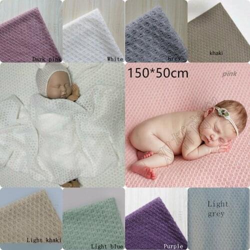 150 * 50 cm newborn photography props, knitted fabric envelope photography background, baby blanket, newborn basket filler