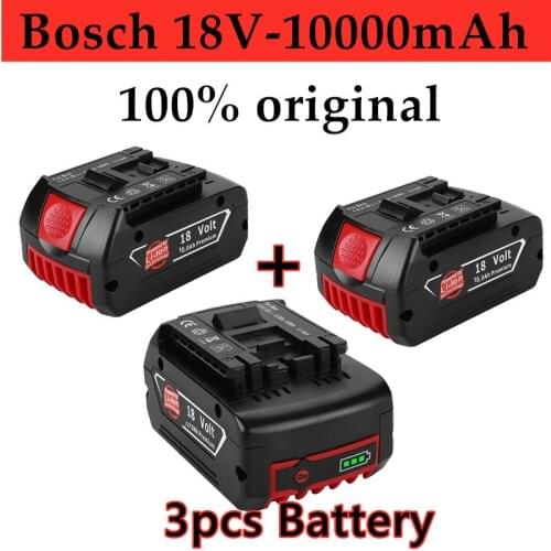 2021 Bosch 18V backup battery 18V 10000mah rechargeable 10.0a portable replacement bat609 indicator light + 3A battery charger