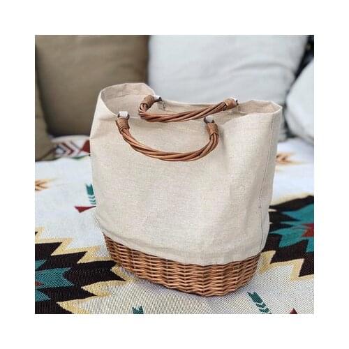 Luxury Arrive Rattan Bucket Handbag Lady Beach Shoulder Tote Travel Clutch Bohemian Straw Bags Women Summer Wicker Basket Bag