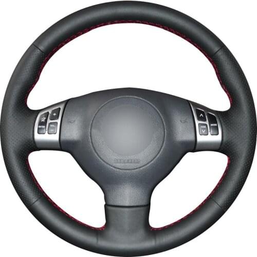 DIY Personalized Super Soft Black Natural Leather Car Steering Wheel Cover for Suzuki Swift 2011 2012 2013