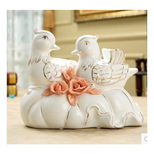 Wedding gift ceramic ornaments creative modern minimalist living Home Furnishing Mandarin Duckroom Art Statue