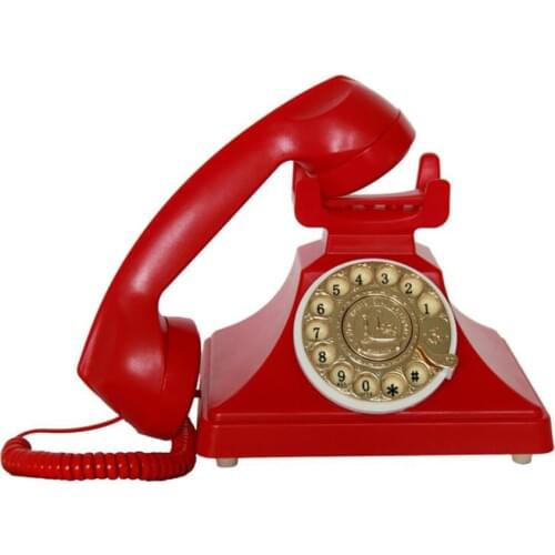 Rotary Dial Telephone Retro Landline Phones with Classic Metal Bell, Corded Phone with Speaker and Caller ID for Home Office