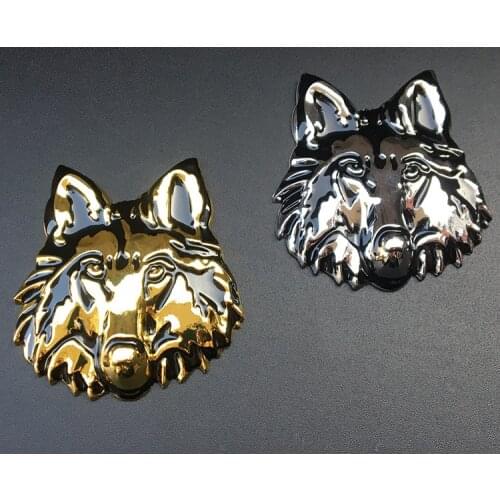 Wolf Head Chrome Metal Emblem Motorcycle Sticker 3D Wolf Emblem Totem Badge Car Styling for Fiat Bmw Benz Ford Kia Dodge Jeep