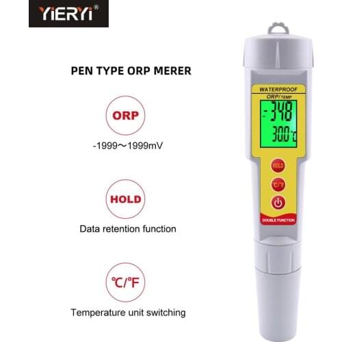 Yieryi ORP-619 Pen-Type ORP/TEMP Meter Water Quality AnalyserThermometer Oxidation Reduction Industry Experiment Analyzer Redox