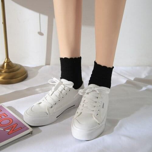 Women Multicolor Sweet Girls Shoes Causal Lace Up White Shoes Canvas Girls' Lightweight Vulcanized Shoes U12-09
