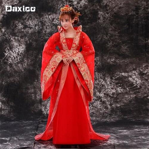 Women Hanfu Costume Lady Imperial Princess Dress Chinese Trailing Fairy Outfit Folk Dance Dress Ancient Tang Dynasty Clothing