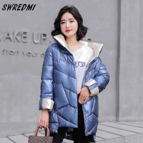 SWREDMI Winter Long Parkas Women 2021 New Fashion Long Warm Jacket Coat Outerwear Loose Office Lady Fashion Clothing Snow Wear