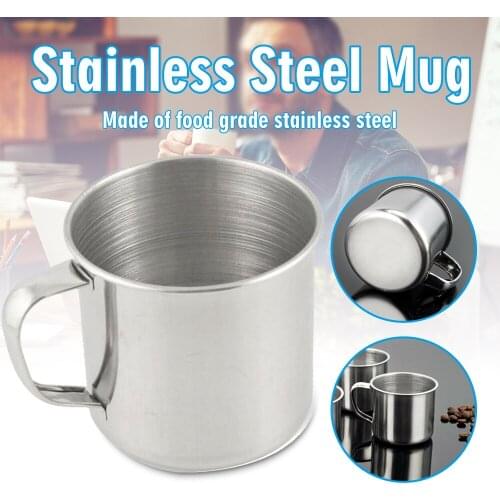 1pc Stainless Steel Drinking Mug Coffee Water Cup For Outdoor Camping Portable Durable Drinkware 200ml Capacity