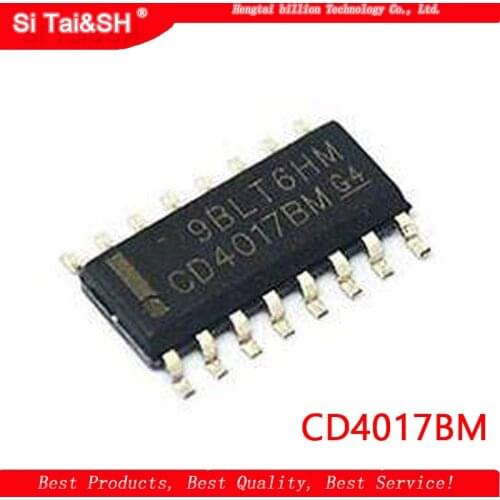 10pcs/lot CD4017BM HEF4017BT CD4017 HCF4017 SOP-16 CMOS COUNTER/DIVIDERS IC