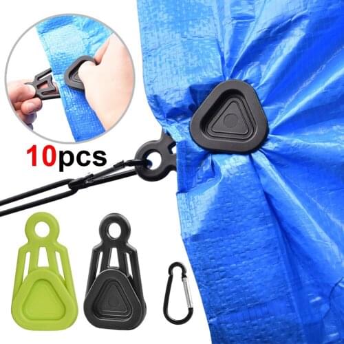 10pcs Heavy Duty Tent Clip Wind Rope Clamp Awning Pull point Clip Camping tent Hook Windproof Rope Barb Clip Tent Accessories