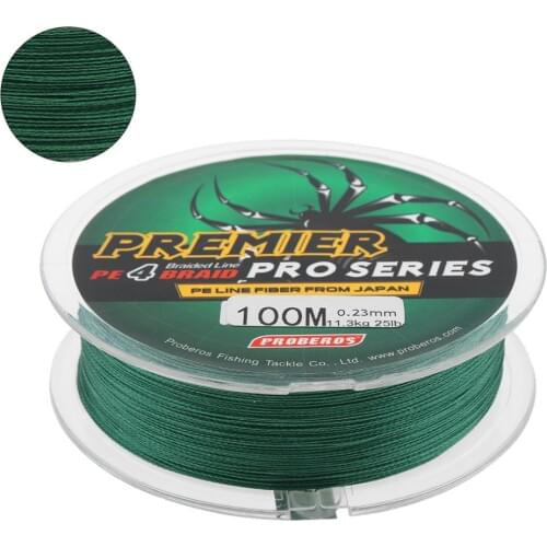 100M 110Yards Green PE Braided Fishing Line 4 Strands 6 8 10 15 25 35 40 50LB Multifilament Fishline Fishing Wire
