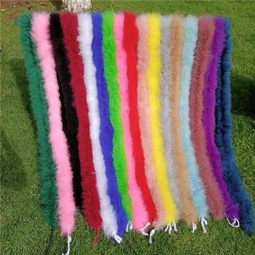 2Meters Thicken 50g Turkey Feathers Boa Colored Marabou Feather for Crafts Fringe Trim Strip Carnival Wedding Decoration Decor