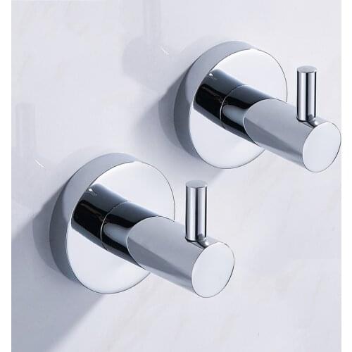 2PCS Bathroom Robe Hooks Stainless Steel Wall Mounted Door Clothes Coat Hat Hanger Kitchen Bathroom Rustproof Towel Hook