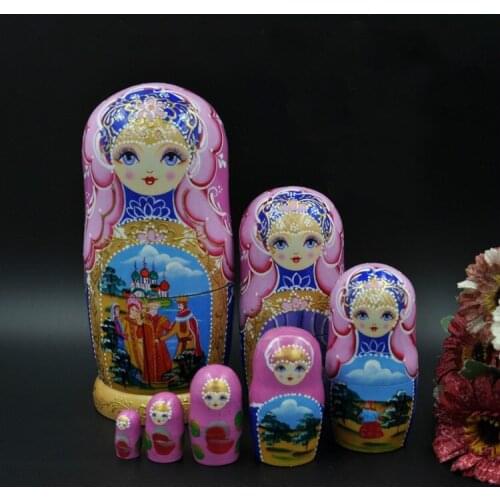 21cm 7 Layer Wooden Handmade Matryoshka Dolls Creative Home Decoration Children Education Toys Russian Dolls Nesting Toys