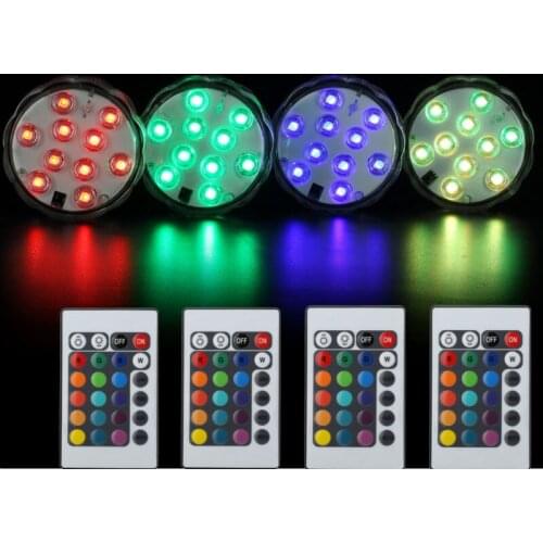 4pcs Christmas Submersible LED Eaterproof Wedding Centerpieces Party Decoration Electronic Candle Hookah Base Light Halloween