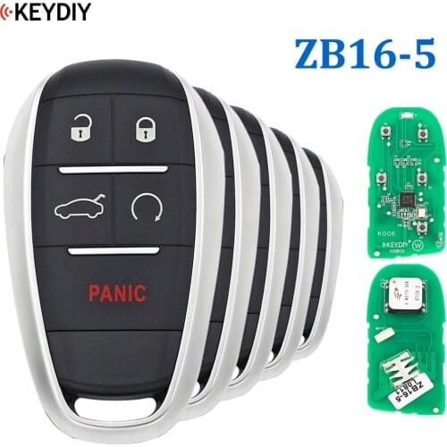 5PCS KEYDIY ZB Series Universal Smart Key ZB16 for KD-X2 Car Key Remote Replacement Fit More than 2000 Models