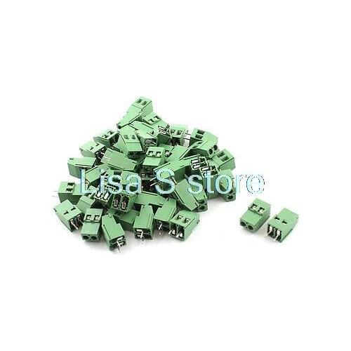 50Pcs HG129-5.08 2Position 2Pin 5.08mm Screw Terminal Barrier Blocks 300V 20A